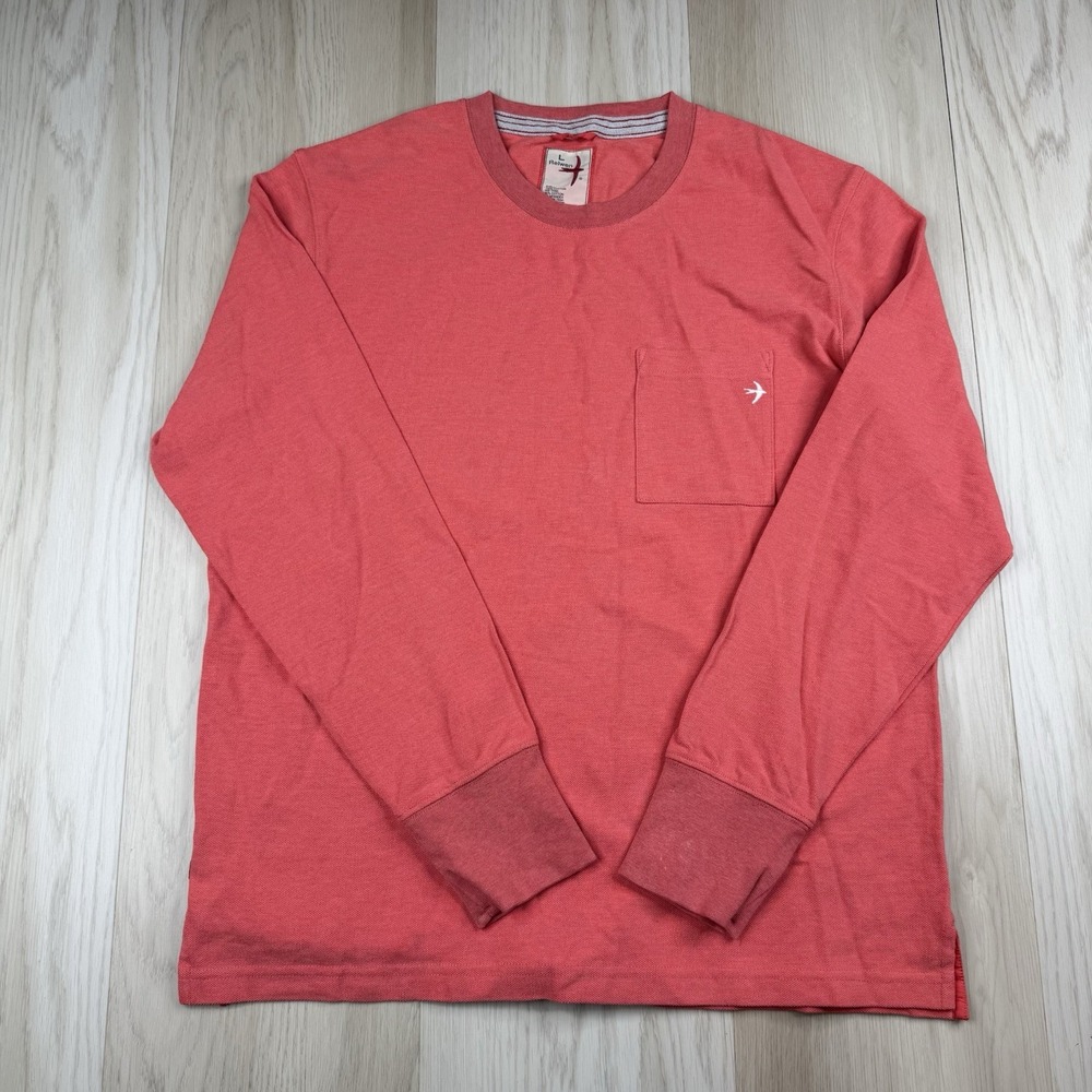 Relwen Sweatshirt Long Sleeve Cotton Crewneck Sweater Pocket Mens Size L Large